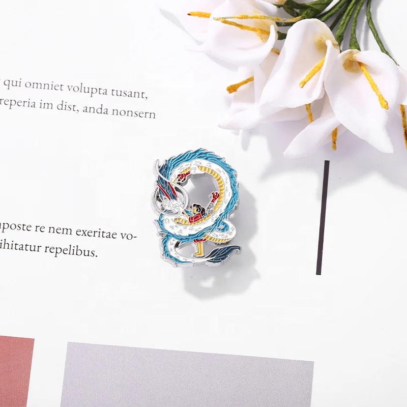 Anime Spirited Away Dragon Enamel Pin High Quality Metal Badge Lapel Brooch Pins For Backpacks Jacket Clothes Bag