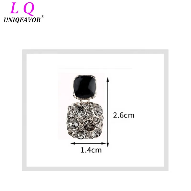 Custom Packing Eco-Friendly Crystal Rhinestone Dangle Earrings Vintage Statement Baroque Geometric Square Stud Earrings