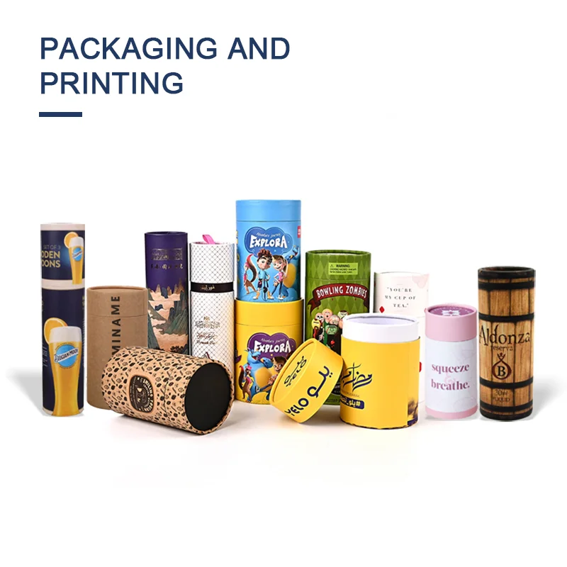 OEM Base Round Box Tin Lid Paper Tube Packaging Jar For Cinnamon Sticks