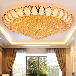 Wholesale modern classic round big living room hotel luxury crystal ceiling light pendant light & chandelier