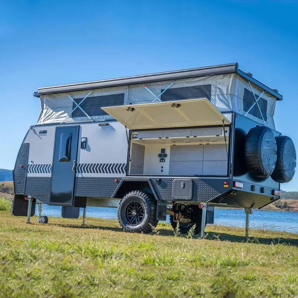 Выдвижной автофургон 13-15 футов Ecocampor прицеп для жилых автофургонов с большой кроватью или двухъярусной производства
