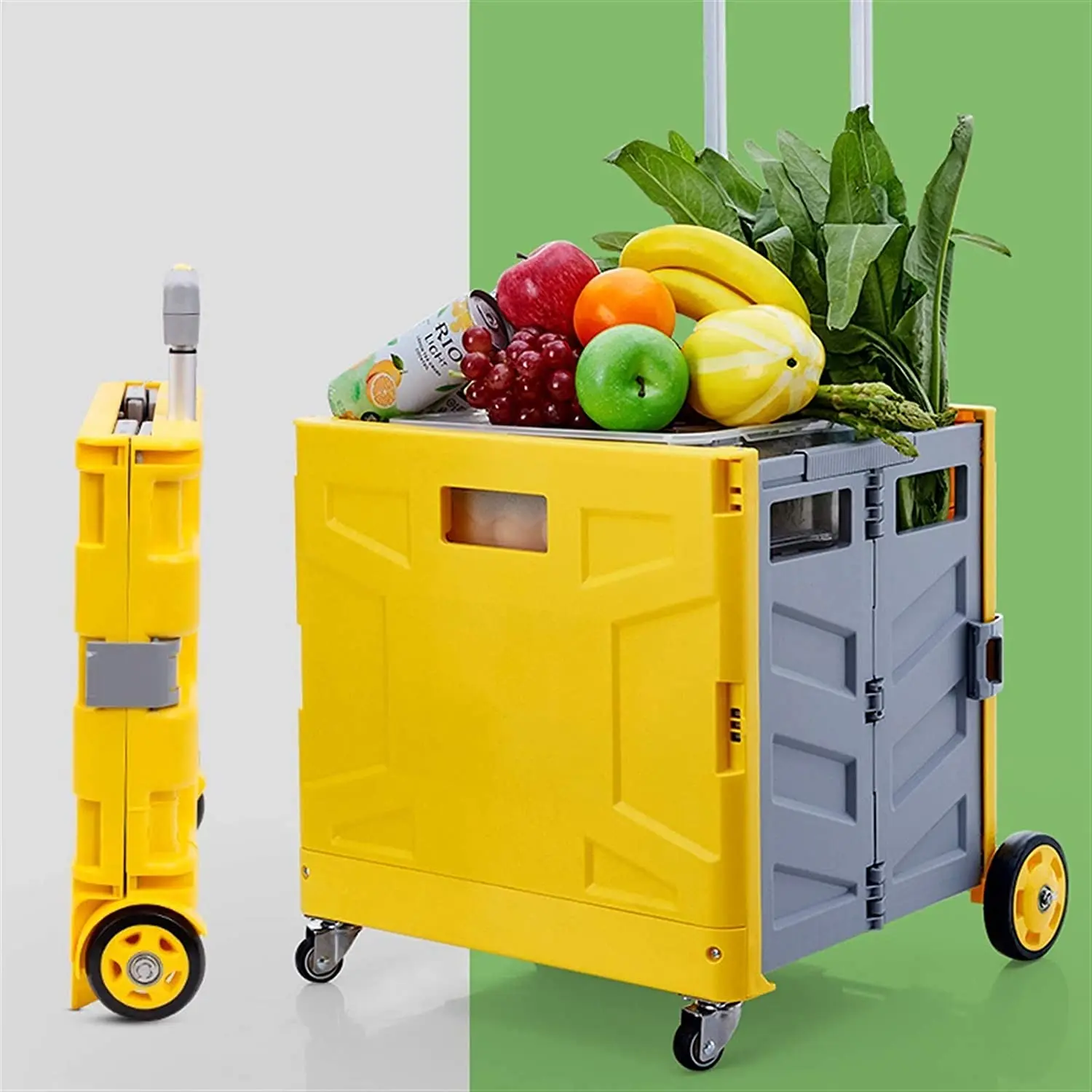 
plastic folding foldable grocery cart trolley shopping trolley 