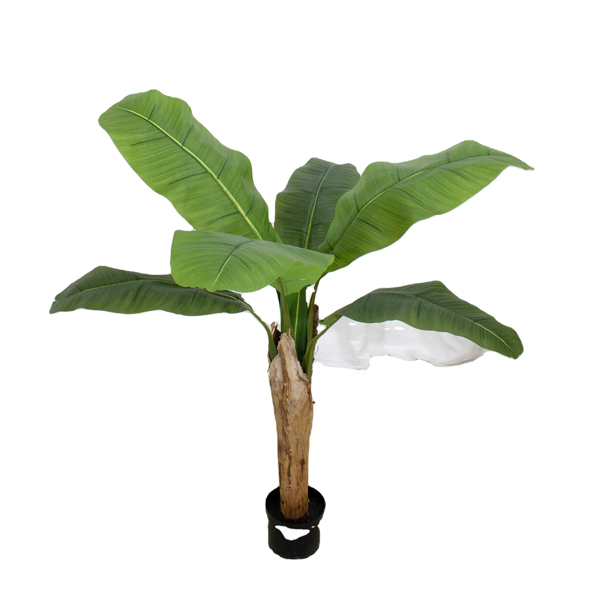 Natural Banana Skin Strong Trunk Artificial Banana Tree  Bonsai Green Plant plastic Tree for Commercial Public Area Decoration