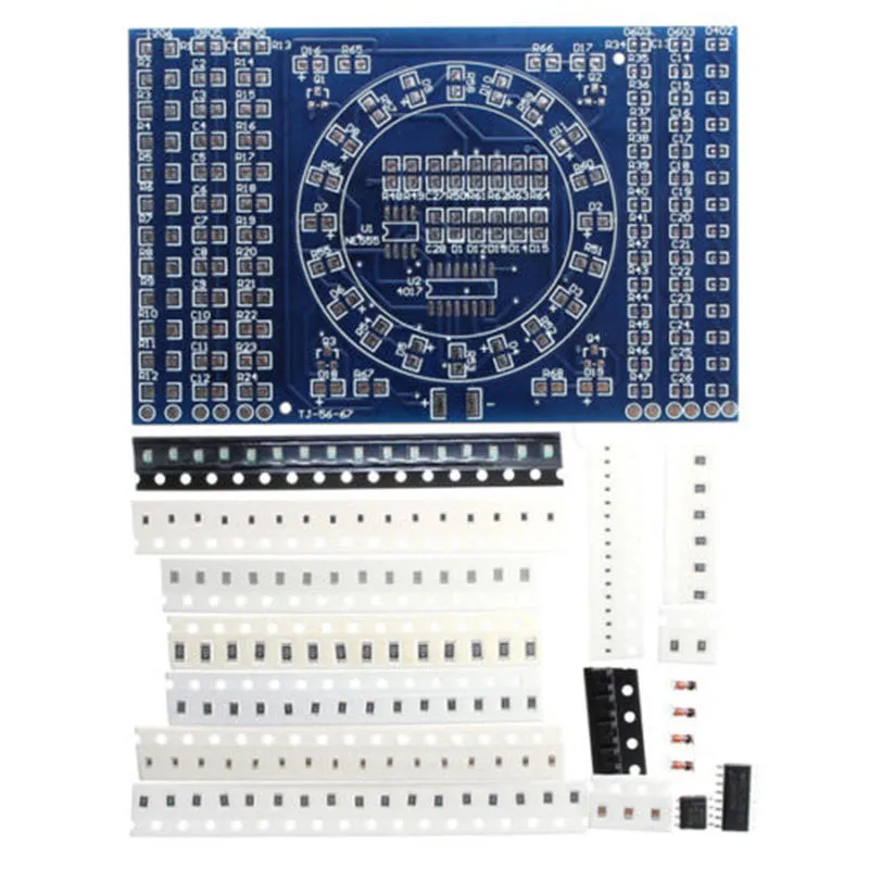 
CD4017 Rotating LED SMD NE555 Soldering Practice Board DIY Kit Fanny Skill Training Electronic Suit 
