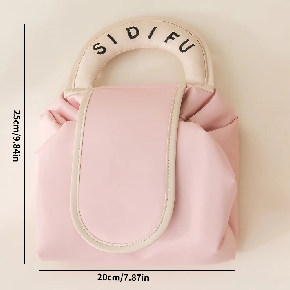 PU Portable lazy makeup bag Large capacity portable travel bag Waterproof rope toiletry bag