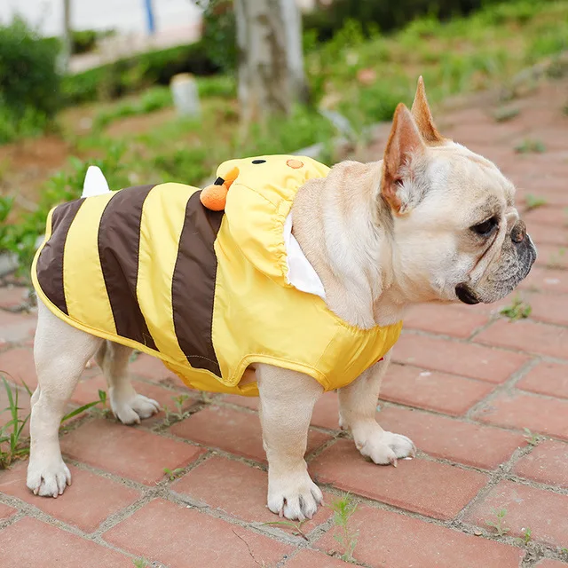 
Factory Hot sale Cute Bee design Waterproof Apparel Pet Raincoat Pet Dog Clothing 