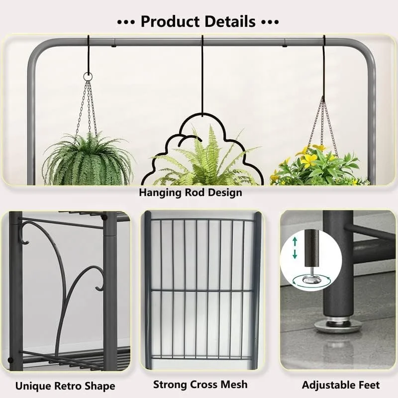 Oniya  3 Tier Indoor Outdoor  Potted Holder Rack Flower Pot Stand Hanging Flower Shelf for Room Balcony Garden Patio Set