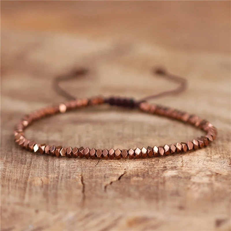 Simple New Fashionable Metal Beads Adjustable Beads Bracelet Minimalist Tibetan Beaded Bohemia Bracelets for Women Wholesale