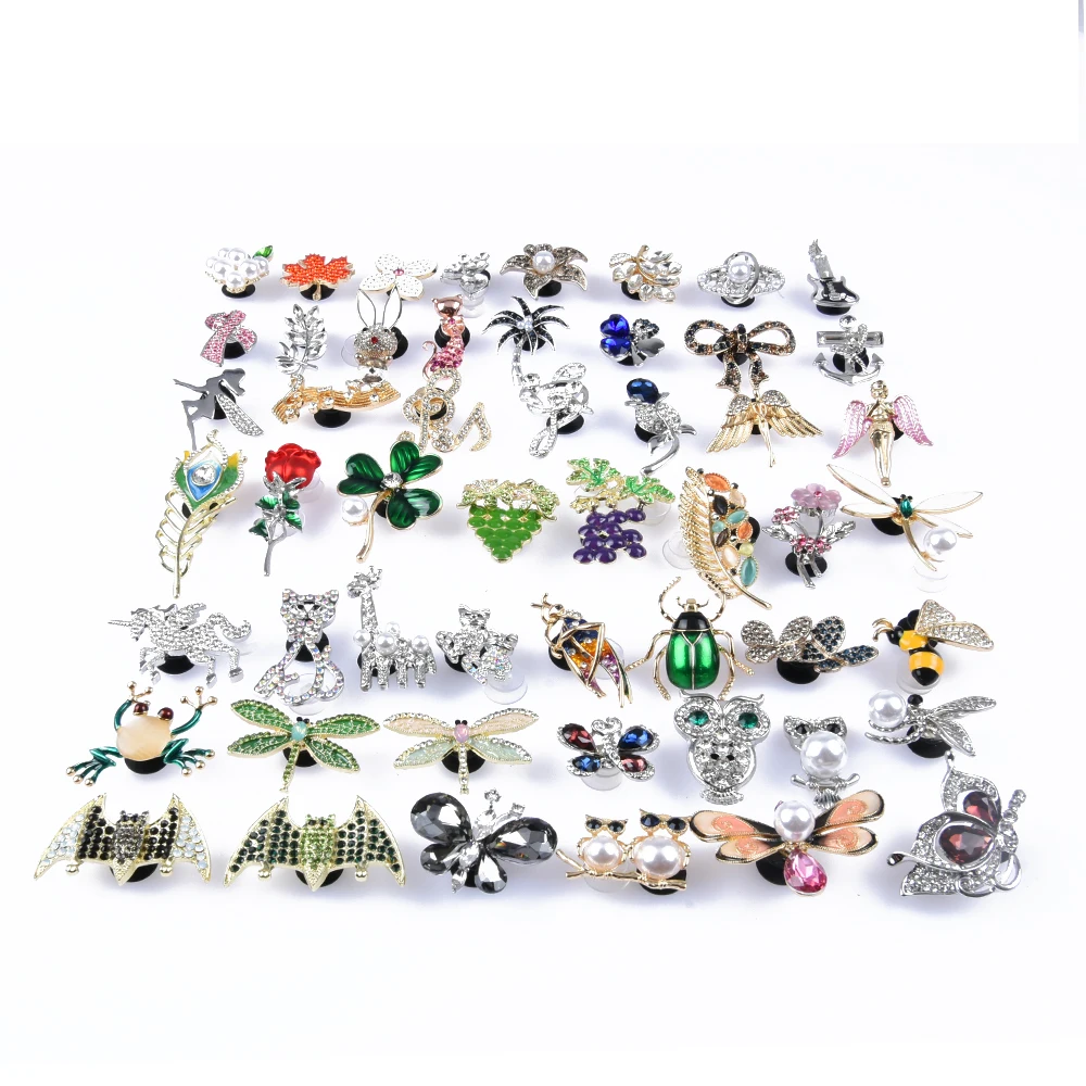 Bling Alloy Rhinestone dragonfly rose insect owl for clog designer shoe charms shoes decoration ornament Xmas gift