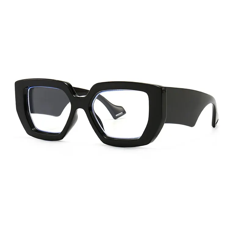 2021  retro Big PC Frame Glasses Fashion wood frame glasses Female Transparent Optical Eyeglasses