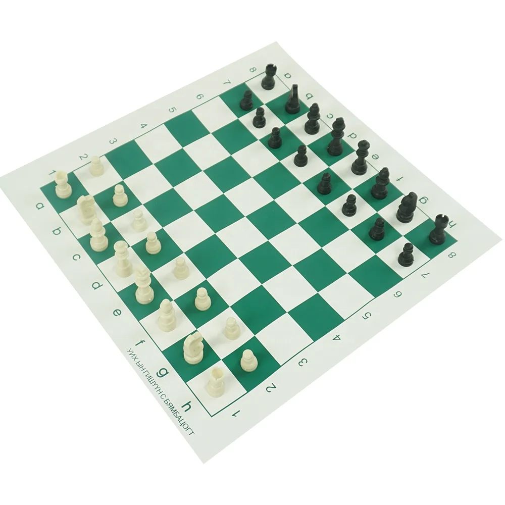 Набор шахматных игр легко взять с собой черно-белые турнирные предметы в зеленой холщовой сумке для путешествий оптовая продажа