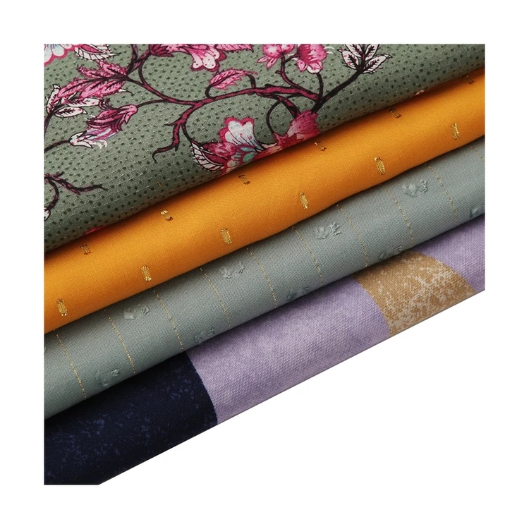 Hot sale professional sexcellent breathability and wicking rayon jacquard satin discharge printing fabric viscose