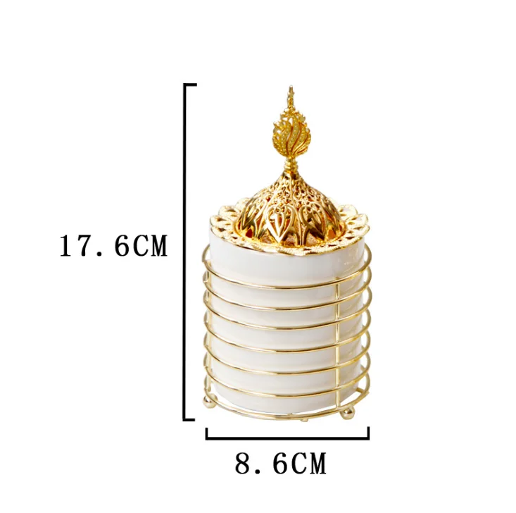 manufacture home luxury gold marble aroma incense burner for home air purification
