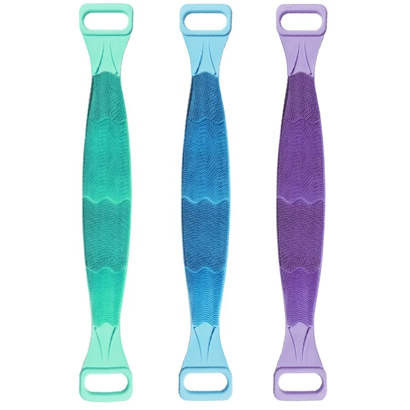 Пользовательская силиконовая щетка для ванны и тела массажер кожи отшелушивающий силиконовый пояс мойка душа длинный