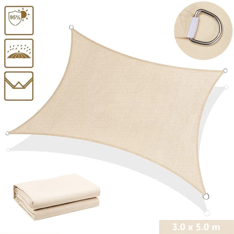 China waterproof dacron Oxford triangular square awning sunshade sail