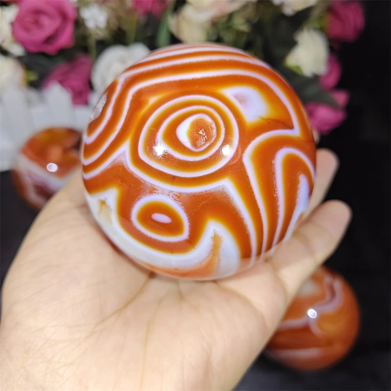 Wholesale Natural Crystal Healing Stones Sardonyx Agate Sphere Carnelian Ball for Decoration