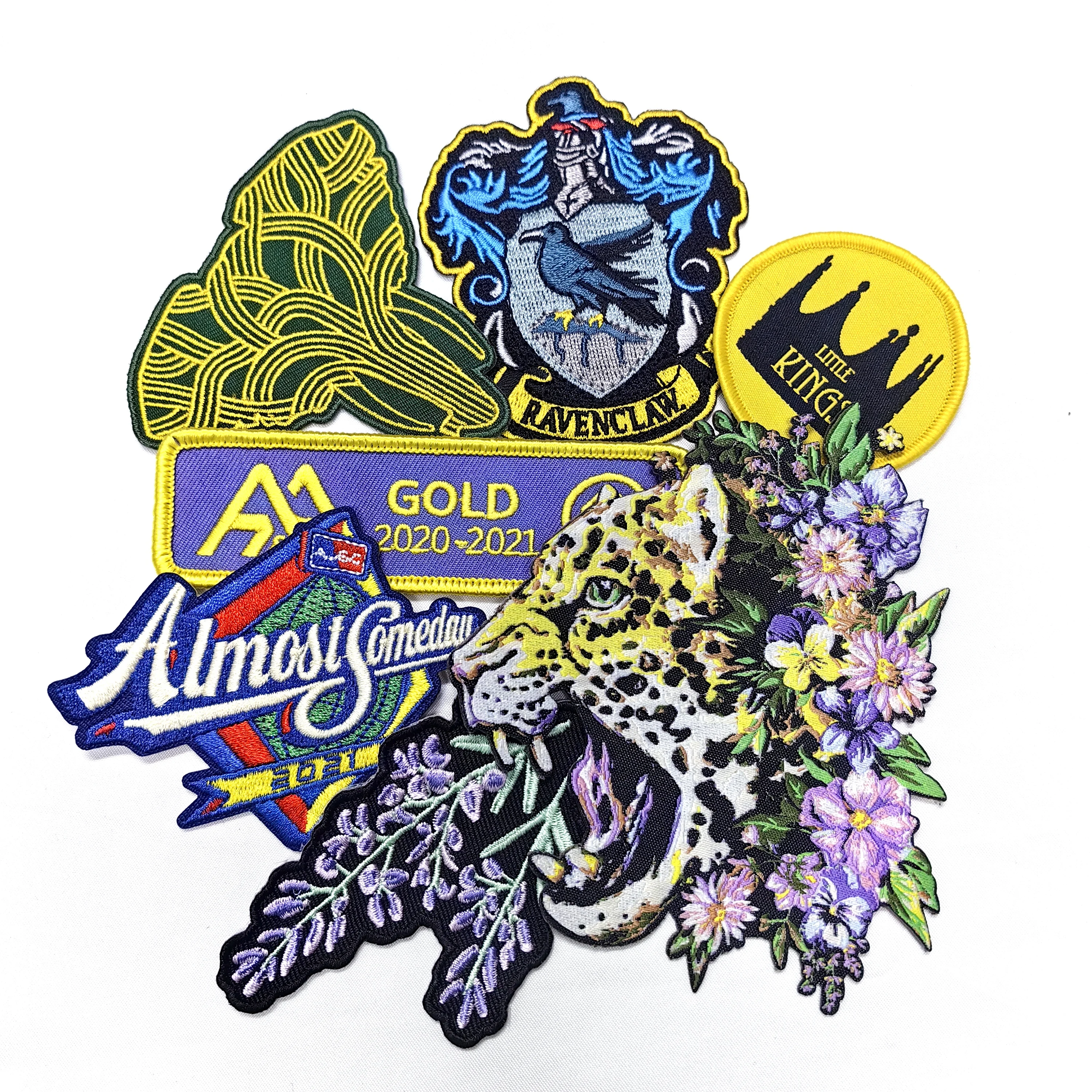 High Quality Manufacturer No Moq Embroidered Heat Cut Laser Cut Iron On Back 2D Pattern Design Chinese Factory Wholesale