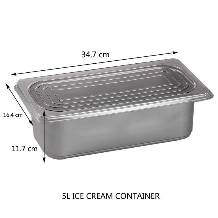 5l Large-capacity Ice Cream Packaging Container Clear Disposable Square Plastic 5 Liter Ice Cream Container Biodegradable Plate