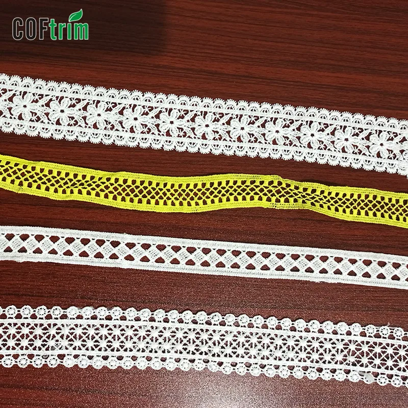 Ecofriendly design chemical line lace trim border lace trim wholesale