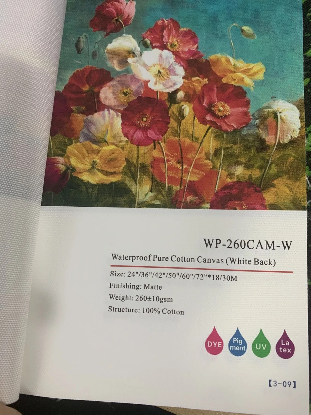 
100% cotton inkjet printed blank painting matte wall art canvas in roll 