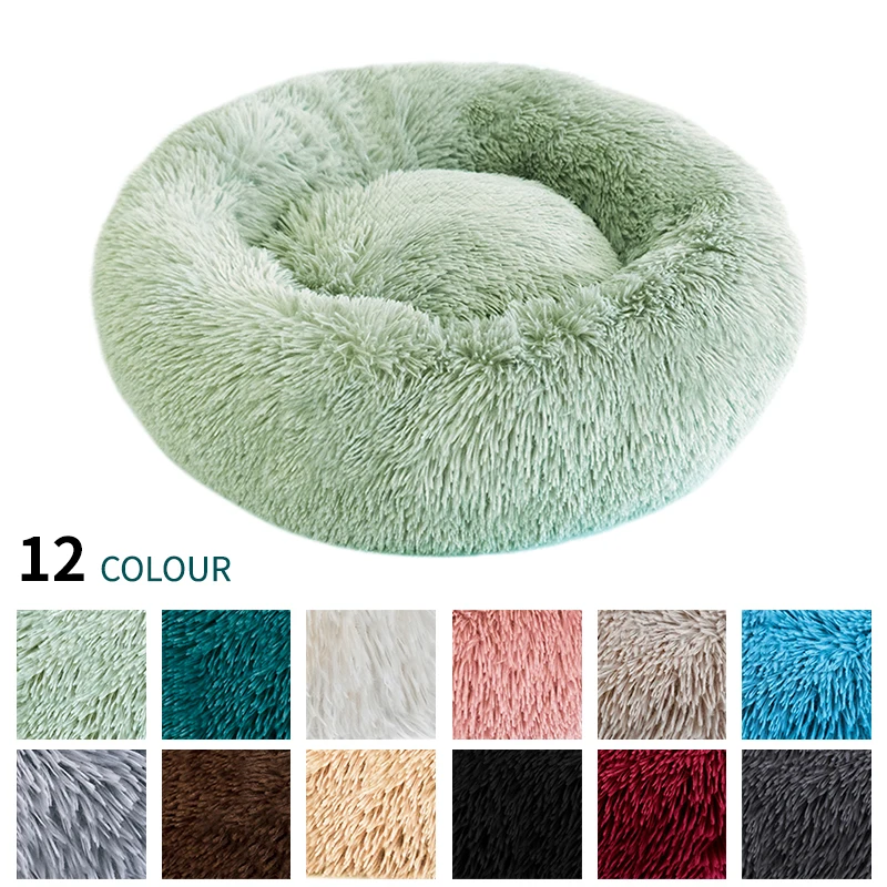 Super Soft Fluppy Faux Fur Donut Bed Round Pet Bed for Dog and Cat in Stock Drop Shipping Factory Directly Sell Dropshipping