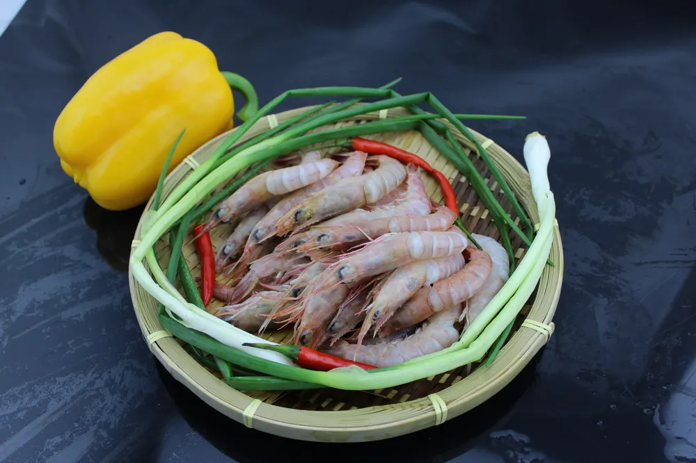 
Frozen pink shrimp prawn shrimp whole round 