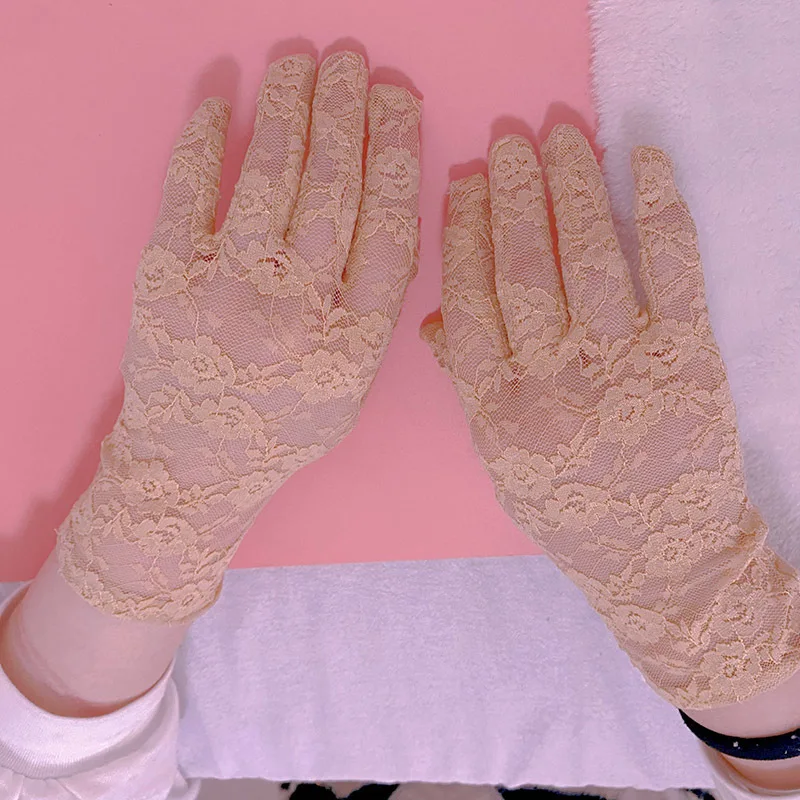 Lace Gloves Party Black White Lace Sexy Summer Driver  Sexy Driver Gloves sun protection
