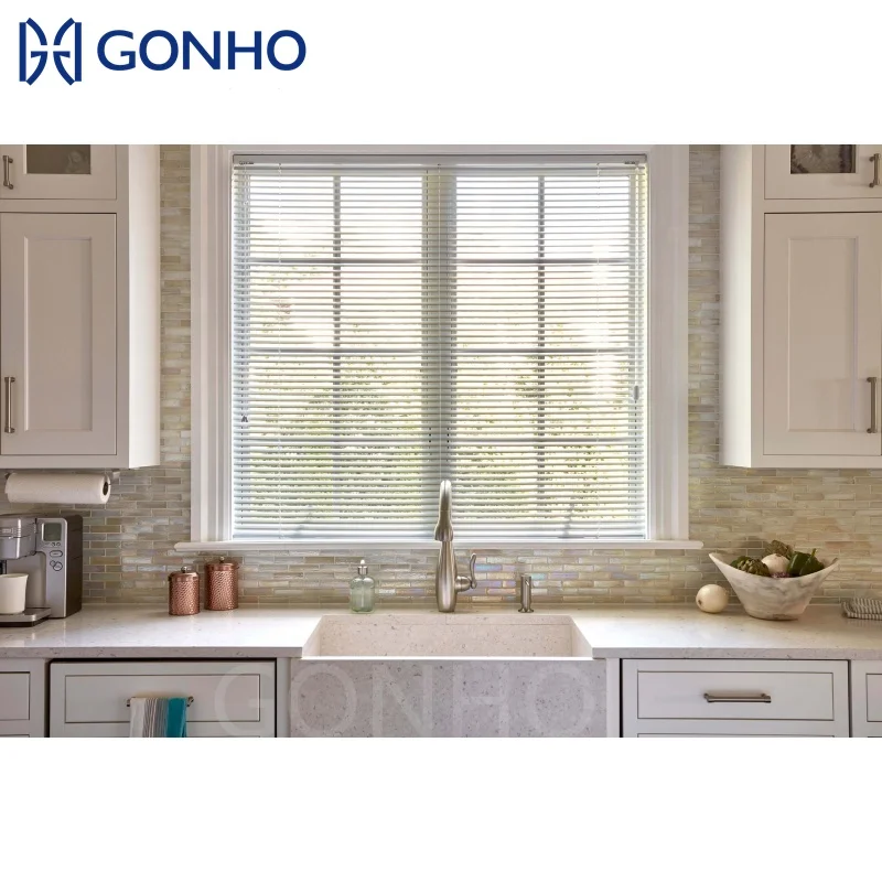 New Listing Custom Window Sunshade Shutters Aluminum Frame Louvre shutters Casememt Electric Window