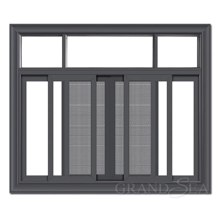 Grandsea Australian Standard Double Glazed Sliding Window Top Grade Double Glazed Sliding Aluminum Windows