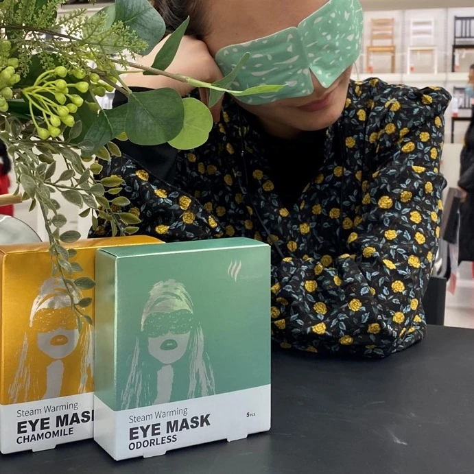
Hot Sell Customize Steam Eye Mask Heating Pad Pain Relieving Pad Dry Eyes Dark Circles and Puffiness Tired Eyes 