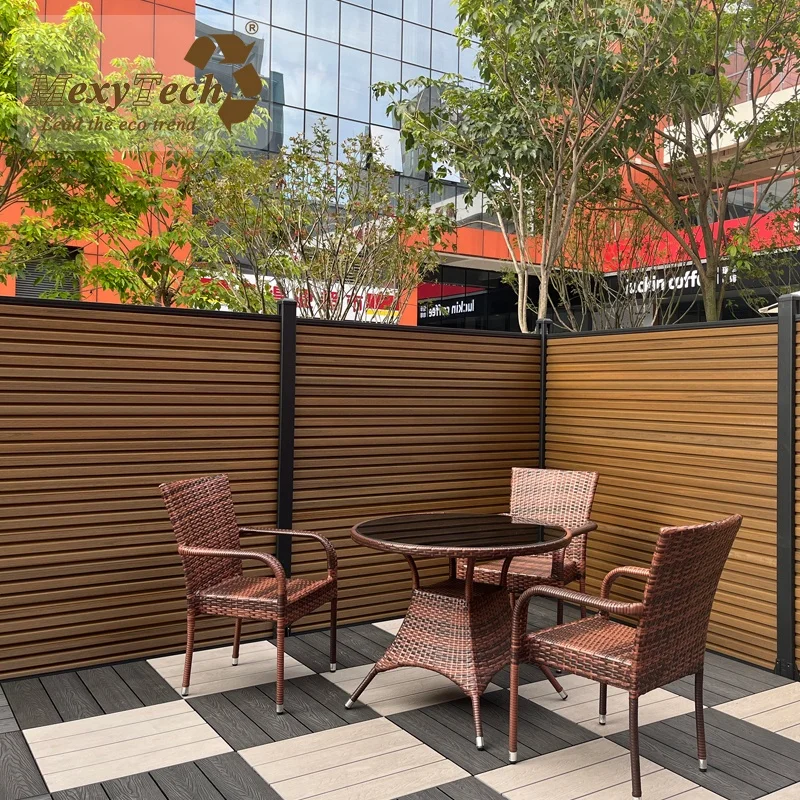 Europe exterior patio modern decorative garden fence price  wpc garden fencing walls for villas