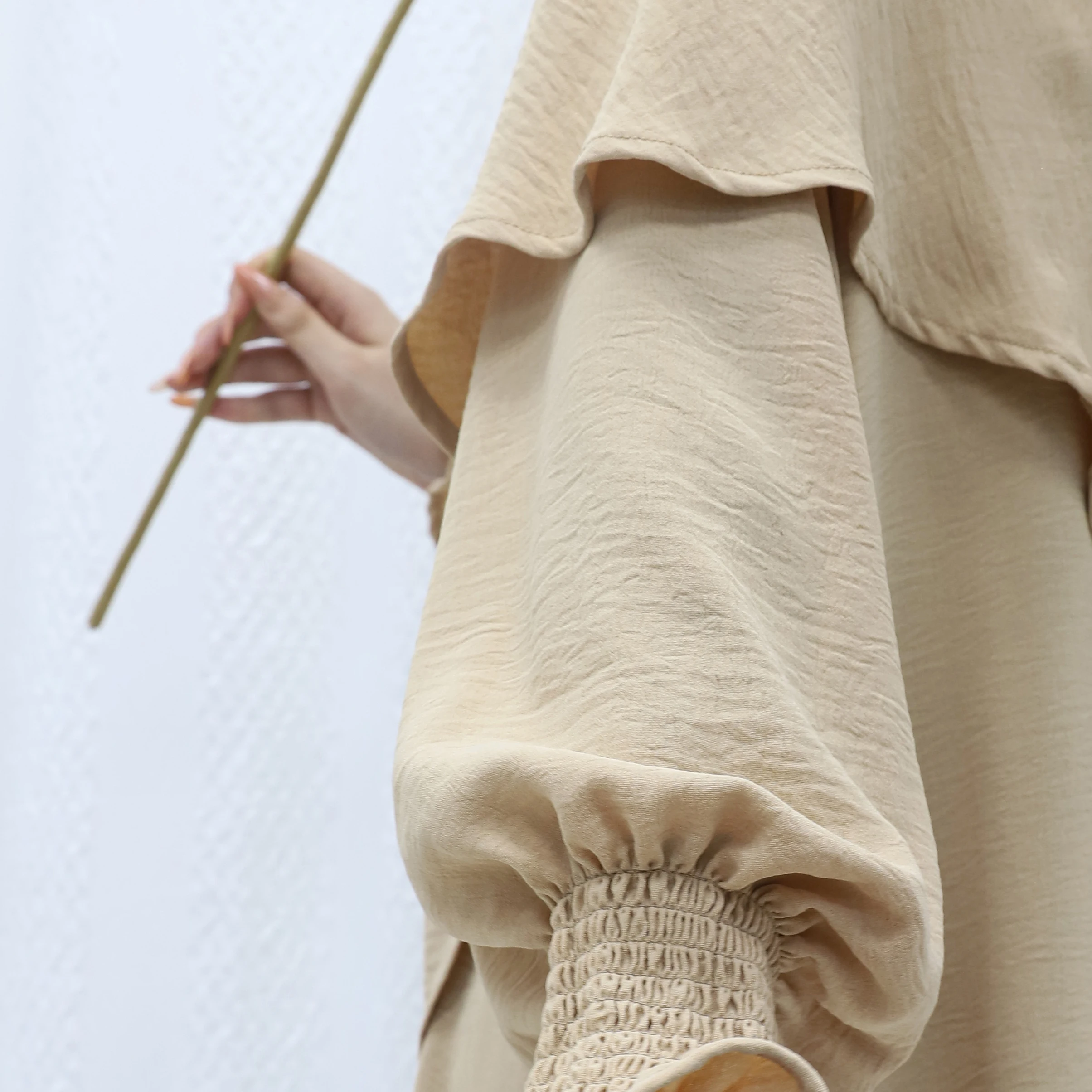 Islamic EID Clothing Plain Modesty Long Dress Simple Muslim Women Daily Clothes Abaya Two Layers Khimar