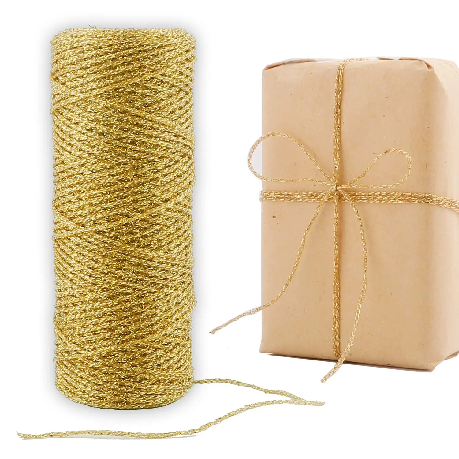 Wholesale Gold Thread Cord Packing Rope 2mm*100m Ornament String silver DIY Wedding Party Christmas