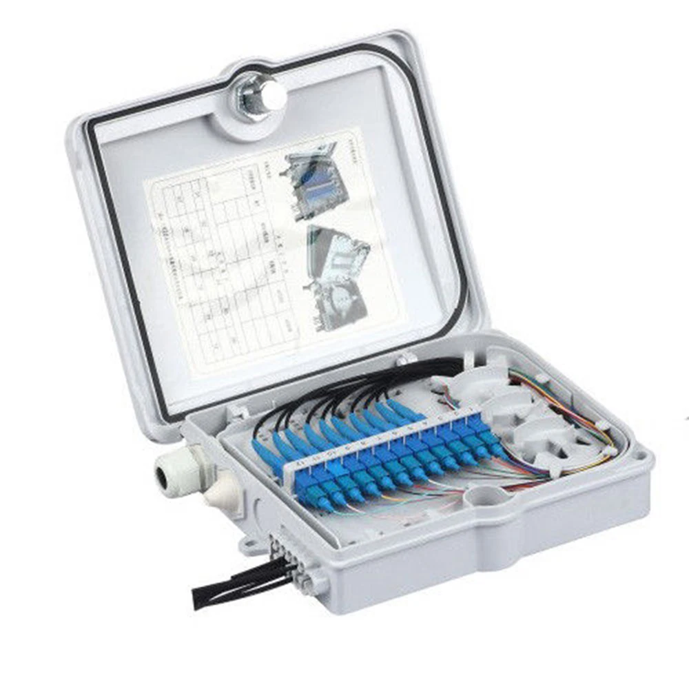 Горячие продажи FTTH волокно терминальная коробка, 12/24 портов оптоволоконного распределительная коробка SC разъемы