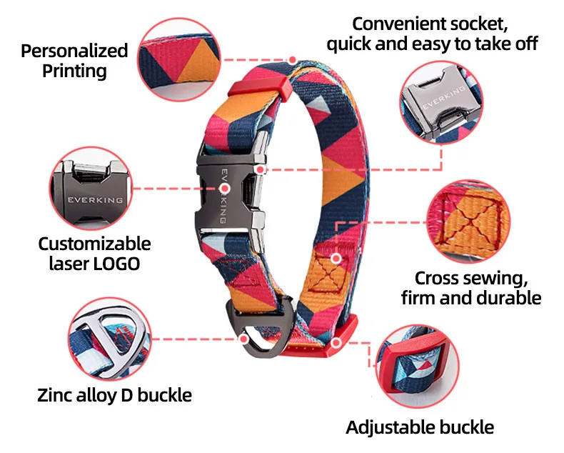 RTS Stock Wholesale Bulk Custom Waterproof Designer Training Collares Para Perros Cat Dog Collar Pet Collars