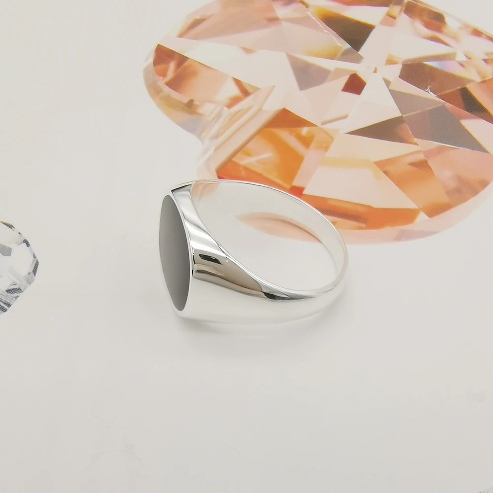 Classic Design 925 Sterling Silver Black Men Ring Jewelry