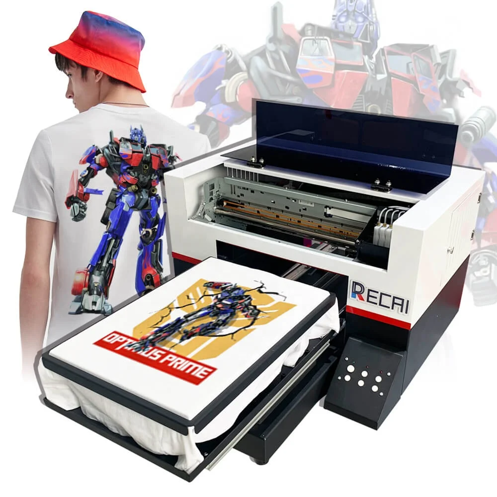 RECAI A3 Direct to Garment Printer T-shirt Sleeves Mask Clothes Sweater Hoodie Jersey Canvas Printing Machine