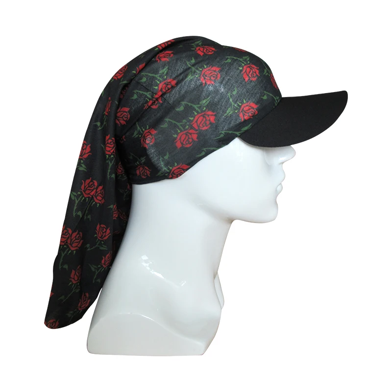 Red Rose Bandana UV Sun Visor Hat RPET Tube Magic Bandana
