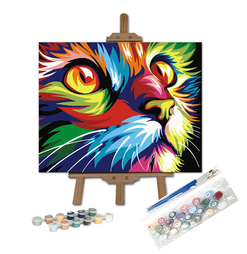 Modern art painting home decor 40*50cm diy frame painting by numbers animal digital painting