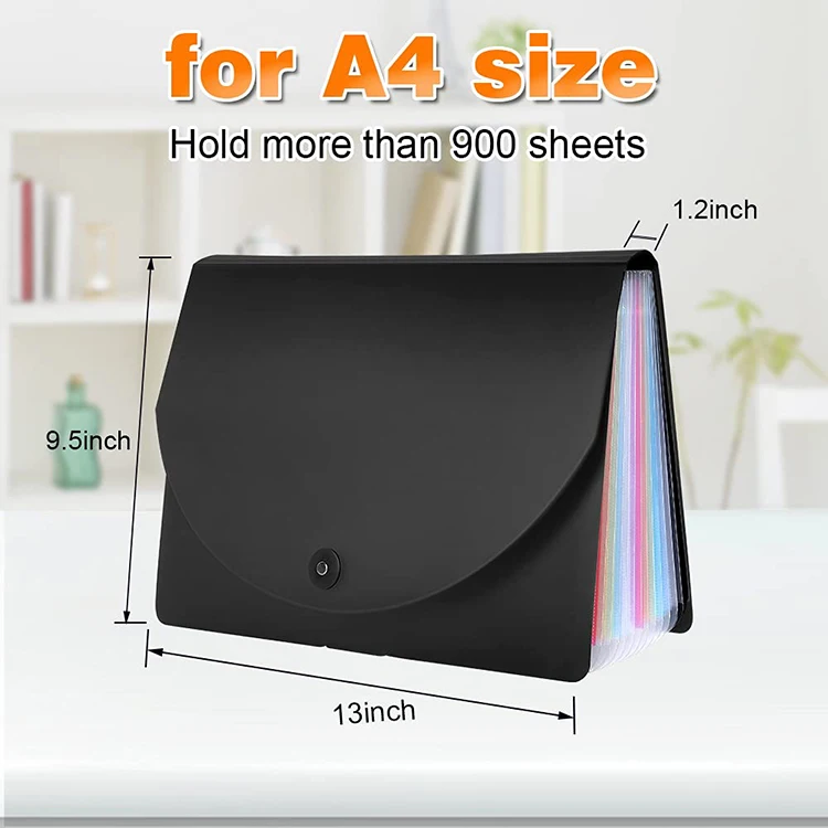 Pocket Expanding File Folder with Sticky Labels, Accordion File Folder Document Organizer Expanding File Folder