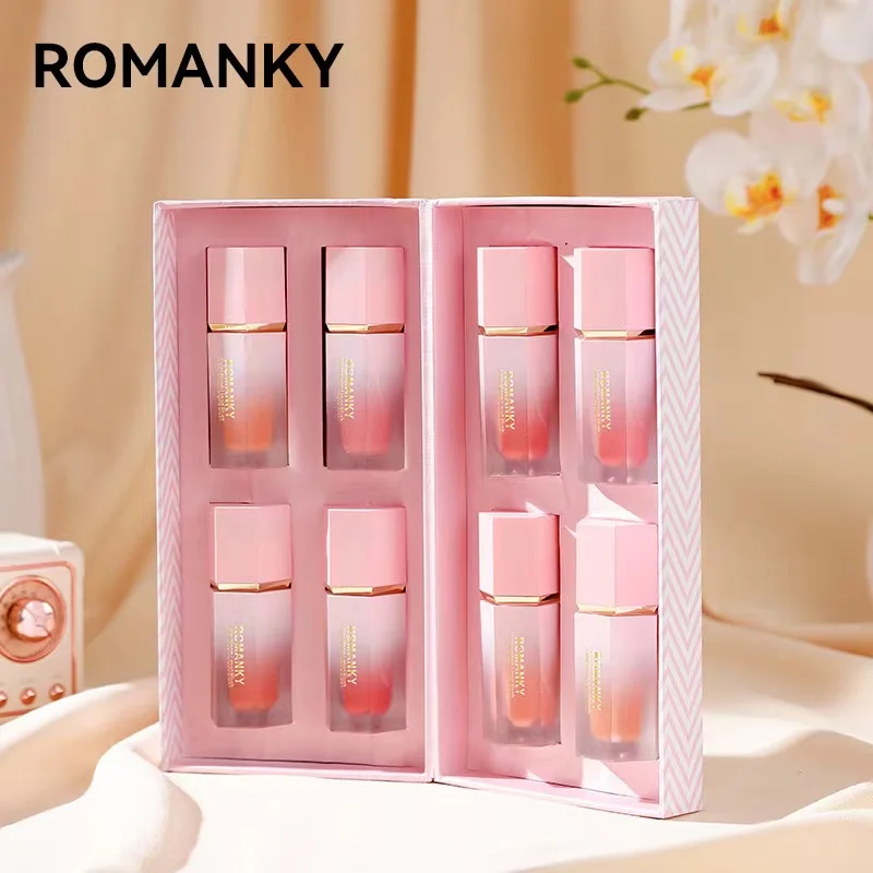 Romanky blush 8 pc cream blush High Pigment jelly stick blush Tint Liquid Cheek Blush Customized makeup set