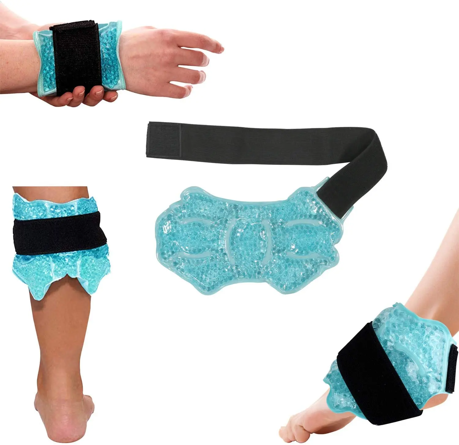 Hot Cold therapy gel bead hot cold therapy ankle ice pack wrap for relieve injury.