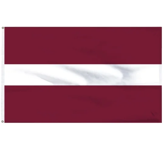 Latvia Flag World Flags Globe Red and White Durable Deluxry 110GSM Knitting Double Sided Printed Banners