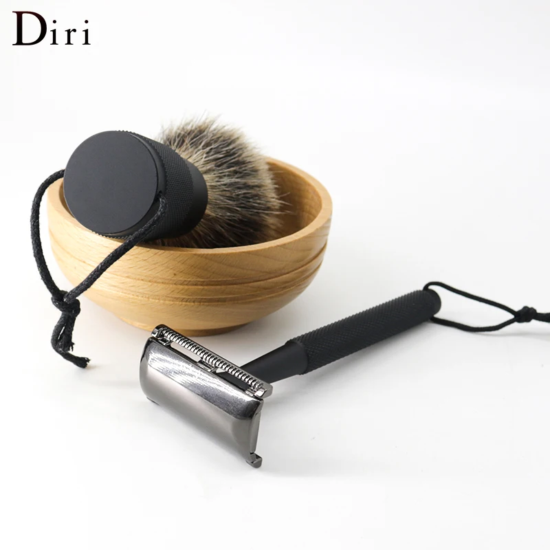 Diri Wholesale Custom Logo Mens Straight Aluminum Handle Shaving Safety Razor