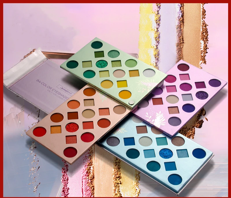 Оригинальная Палетка теней для век с коричневым блестящим макияжем, 64 цвета, индивидуальная торговая марка