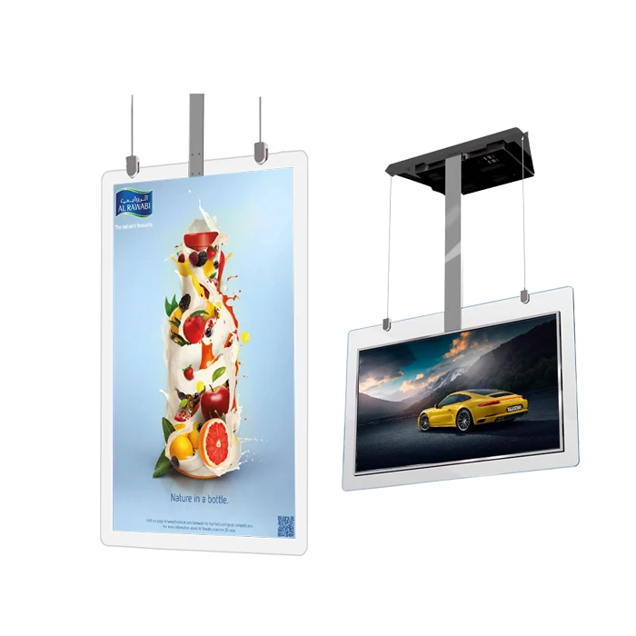 43 49 55 inch oled Double Sided transparent glass lcd android monitor wifi digital signage display