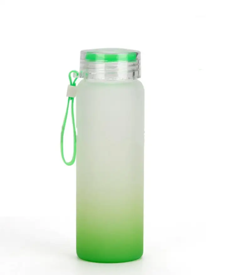 USA WAREHOUSE stocked 17oz 500ml Frosted Sublimation Ombre Gradient color Matte Glass Tumbler Sub Glass Water Bottle
