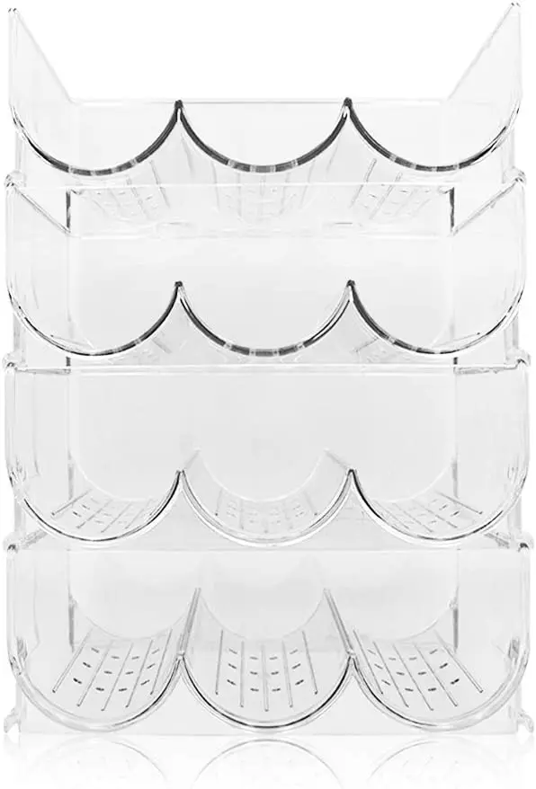 Plastic Wine Bottle Holder Stackable Acrylic Wine Rack for Fridge Plastic Bottle Storage Organizer