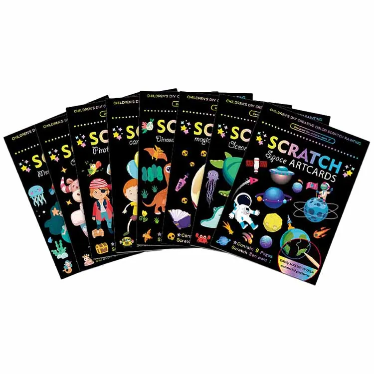 Rainbow Scraping Scratch Art Paper Magic Creative Colorful Card Drawing DIY Scratch Painting