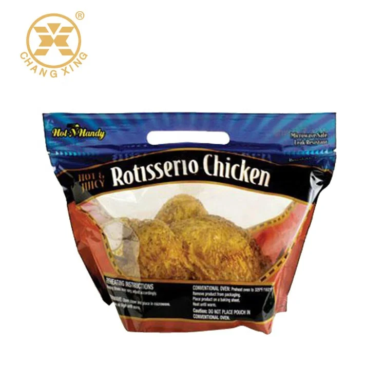 Custom Label Food Packaging Design Zipper Plastic Roasted Chicken Packaging Bags